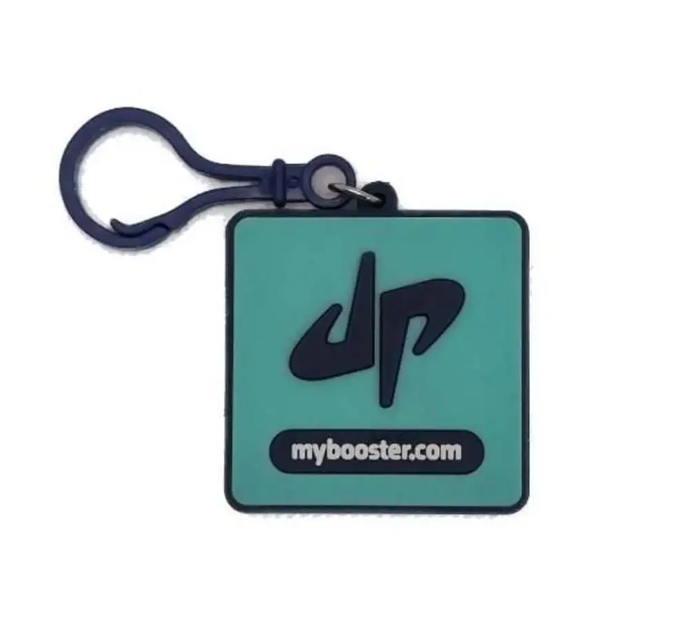 Dude Perfect x MyBooster Square Rubber Keychain Backpack Clip